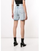 logo patch denim shorts