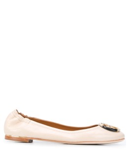 Multi-Logo elastic ballet flats