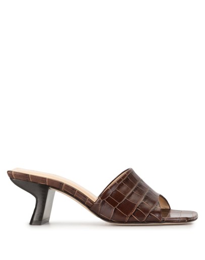 Lily crocodile embossed mules