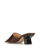 Lily crocodile embossed mules