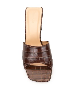 Lily crocodile embossed mules