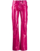 straight leg leather trousers