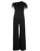 feather trim jumpsuit