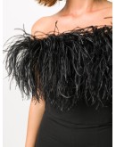 feather trim jumpsuit