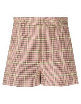 check print shorts