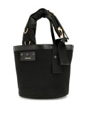 buckled strap bucket bag
