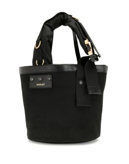 buckled strap bucket bag