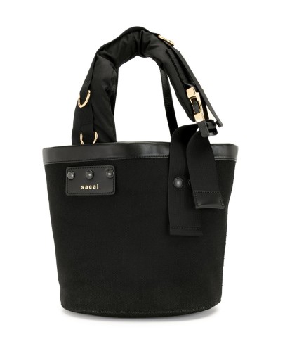 buckled strap bucket bag