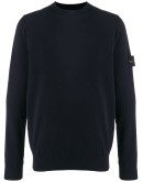 crew neck logo patch sweater
