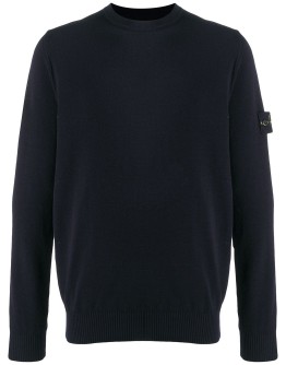 crew neck logo patch sweater