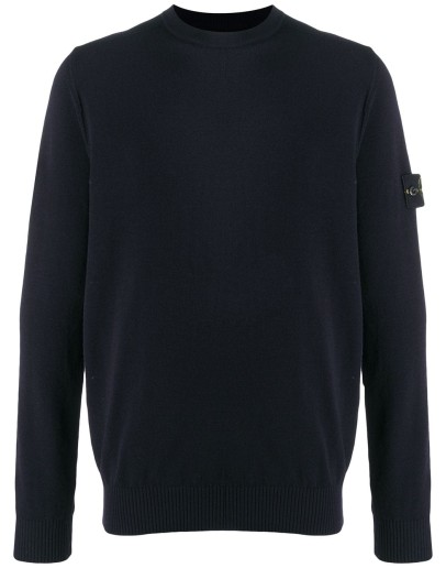 crew neck logo patch sweater