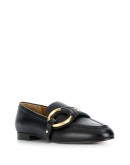 ring-detail leather loafers