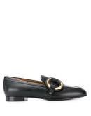 ring-detail leather loafers