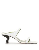 double-strap block heel mules