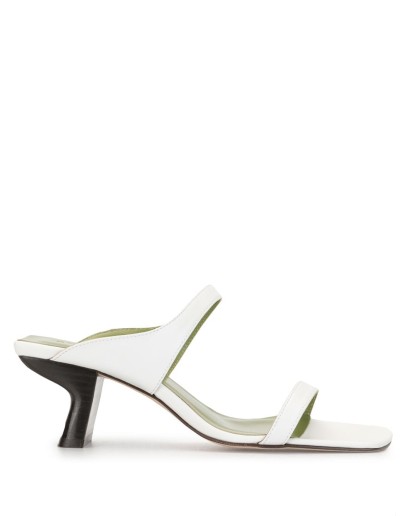 double-strap block heel mules