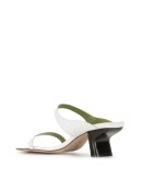 double-strap block heel mules