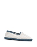 contrast-trimmed linen slippers