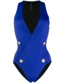 buttoned wrap swimsuit