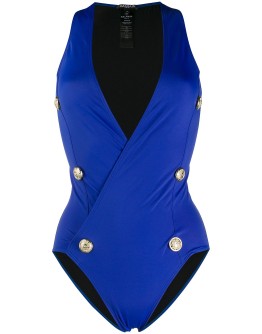 buttoned wrap swimsuit