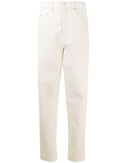 high-rise straight-leg jeans