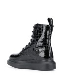 crocodile effect Hybrid lace-up boots