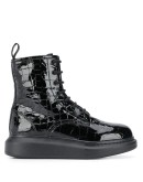 crocodile effect Hybrid lace-up boots