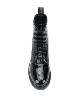 crocodile effect Hybrid lace-up boots