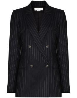 pinstripe pattern double-breasted blazer jacket
