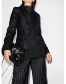 pinstripe pattern double-breasted blazer jacket