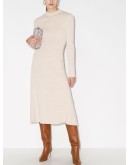 crew-neck knitted midi dress