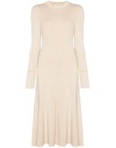 crew-neck knitted midi dress