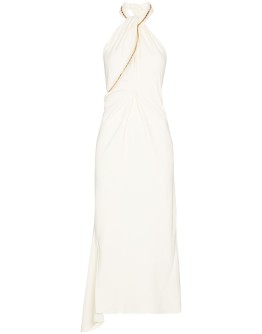 halterneck chain-detail dress