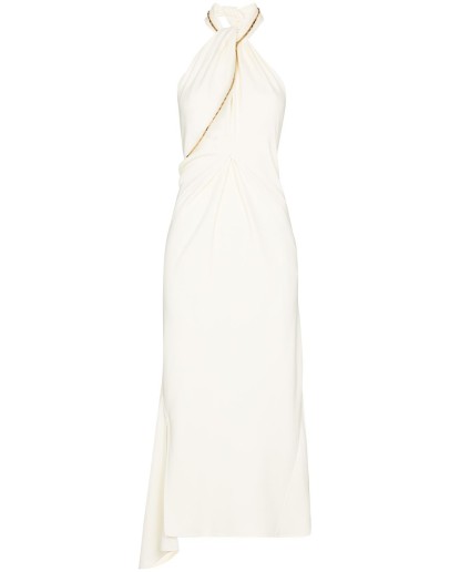 halterneck chain-detail dress