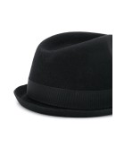knitted logo plaque detail fedora hat