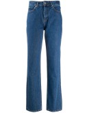 high-rise straight-leg jeans