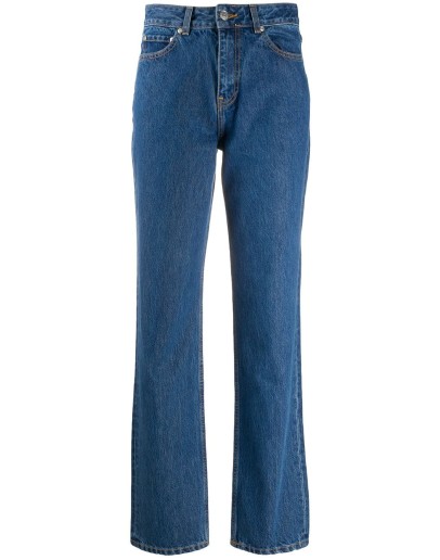 high-rise straight-leg jeans