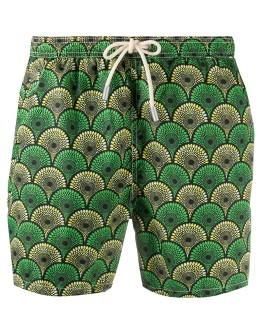 tile print swim shorts