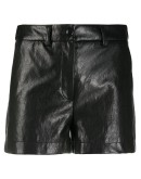 high-waisted leather shorts