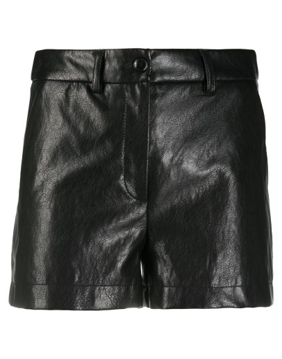 high-waisted leather shorts