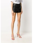 high-waisted leather shorts