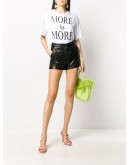 high-waisted leather shorts