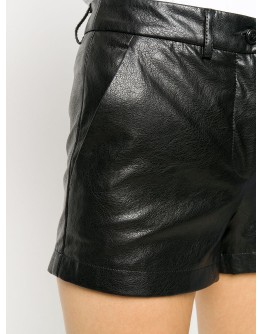 high-waisted leather shorts