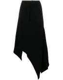 asymmetric handkerchief hem knit skirt