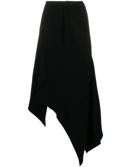 asymmetric handkerchief hem knit skirt