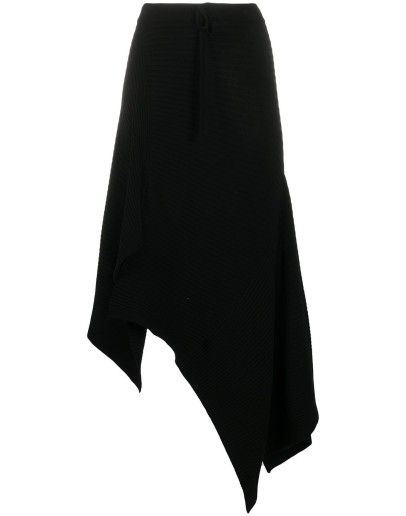 asymmetric handkerchief hem knit skirt