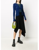 asymmetric handkerchief hem knit skirt