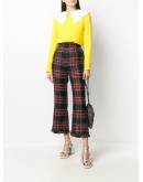 tartan-check cropped trousers
