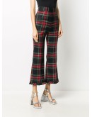 tartan-check cropped trousers
