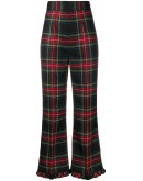 tartan-check cropped trousers