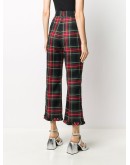 tartan-check cropped trousers